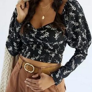 Anthropologie Sweetheart Top Puff Sleeve Blouse